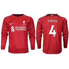 Liverpool Virgil van Dijk #4 Hemmatröja 2022-23 Långa ärmar